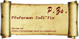 Pfeferman Zsófia névjegykártya
